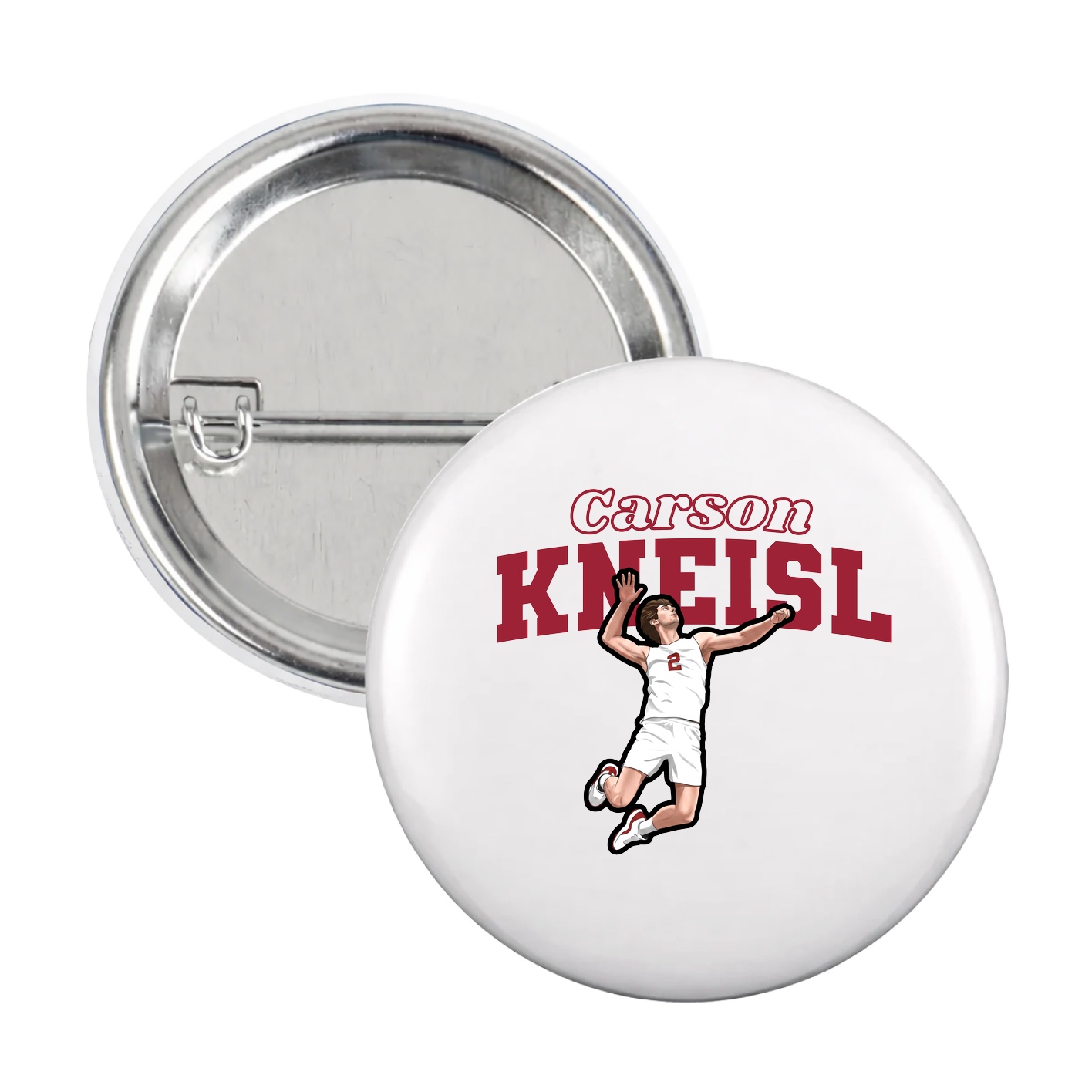 Game Day Button — Name Arch in White