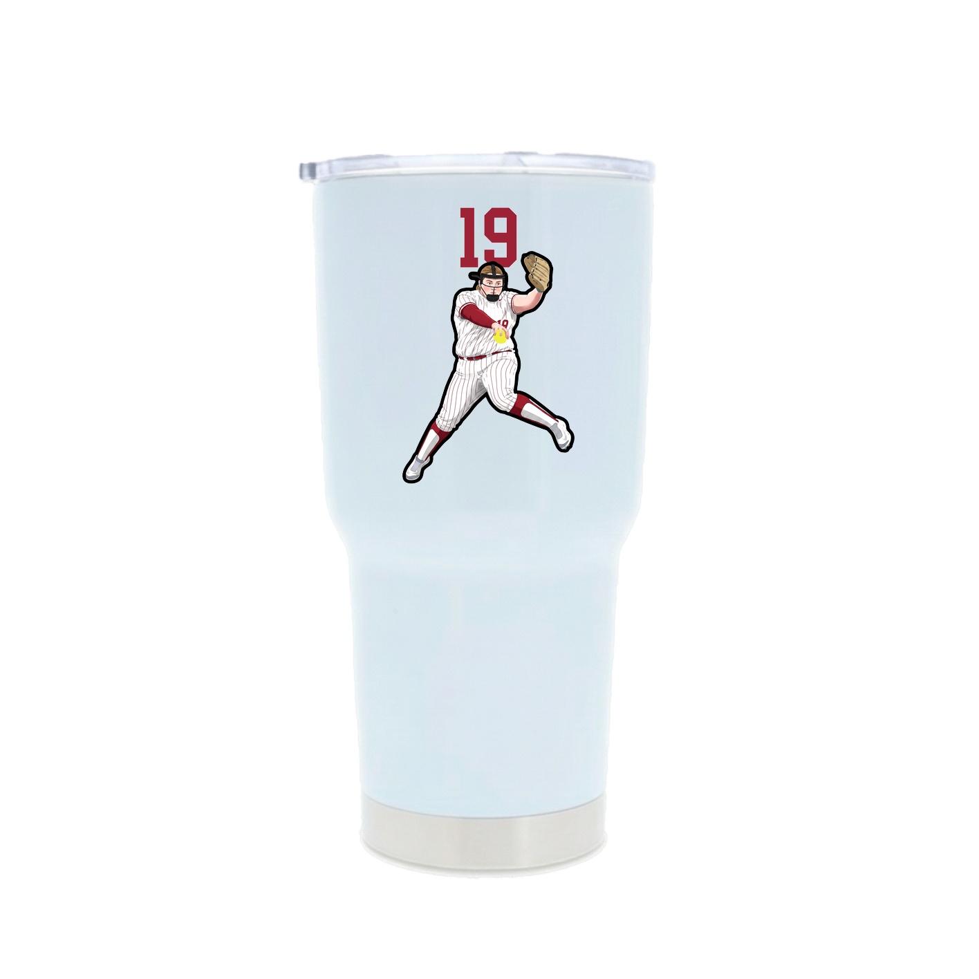 30oz Stainless Steel Tumbler — Number Top in White