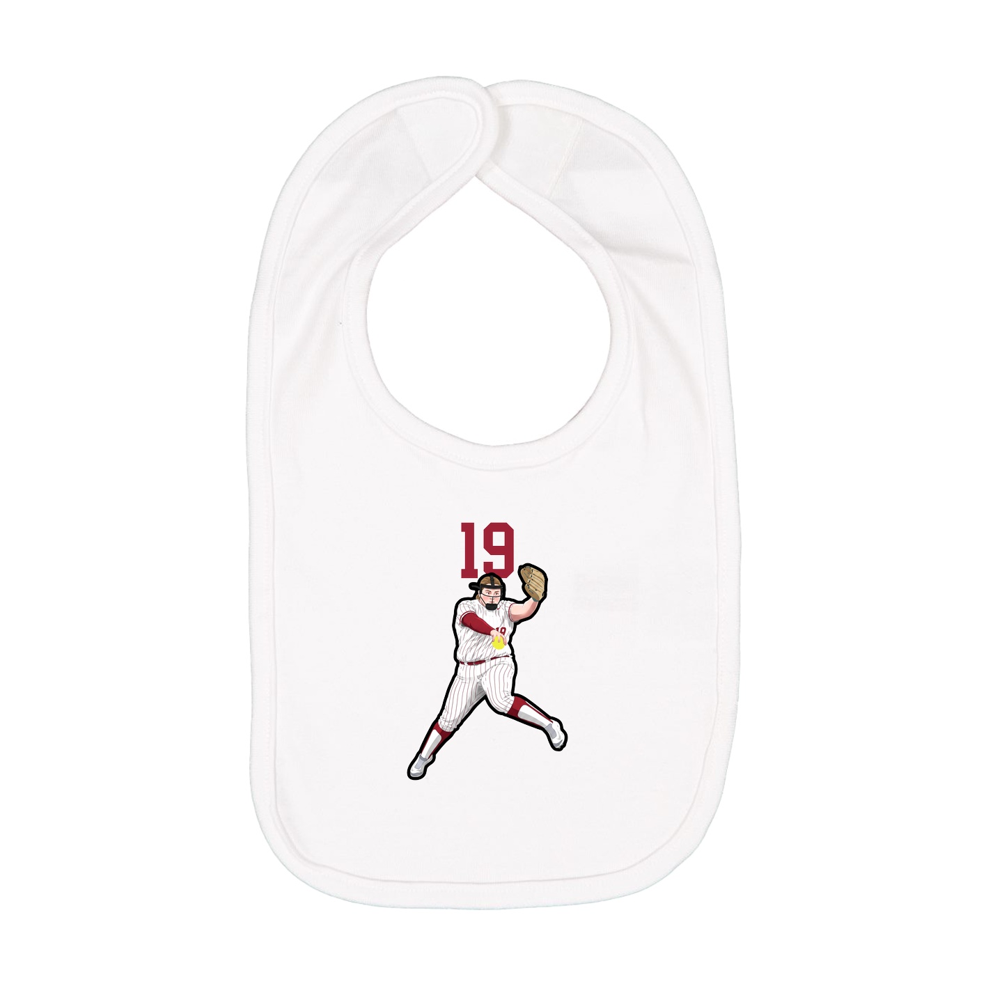 Infant Bib — Number Top in White