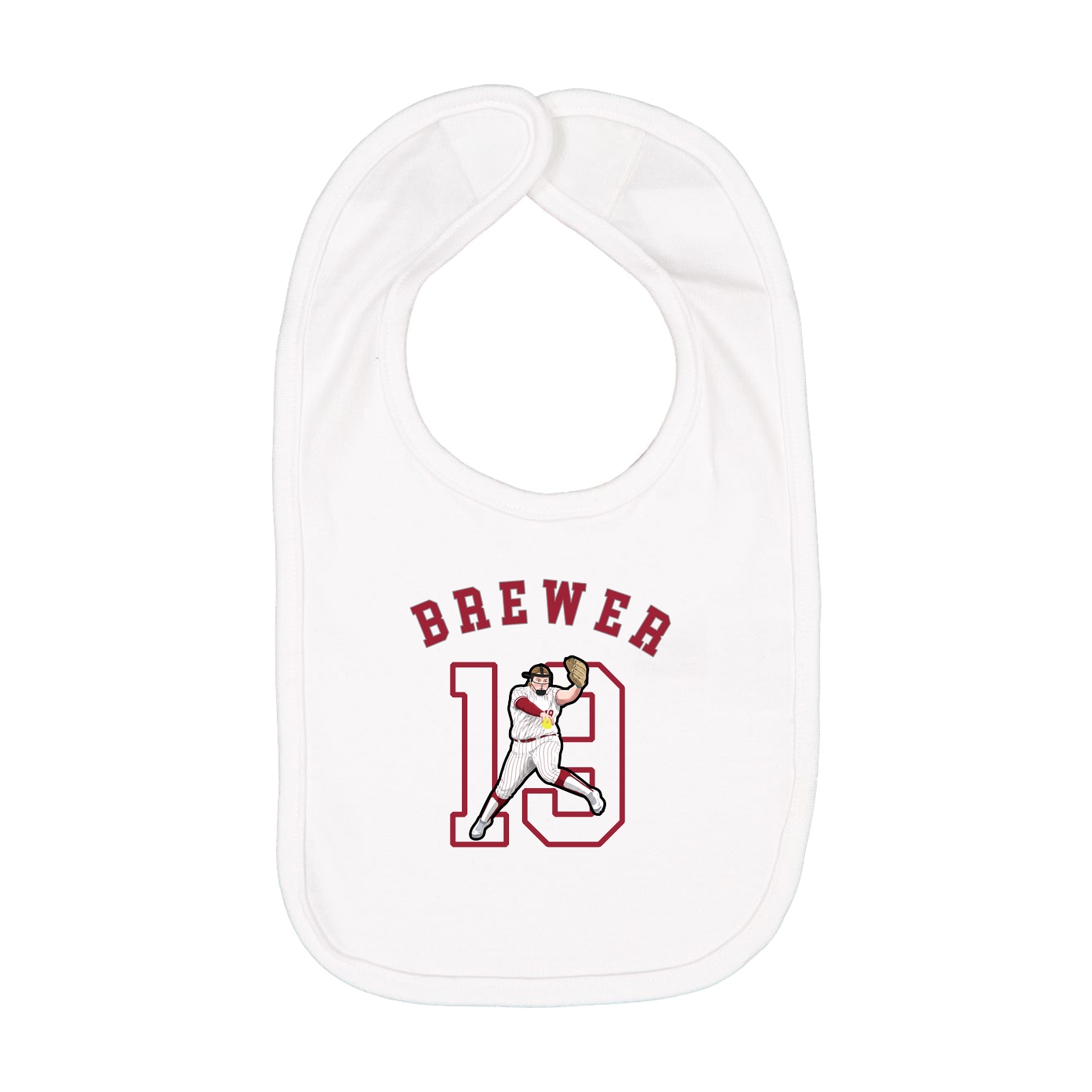 Infant Bib — Shirsey Arch in White