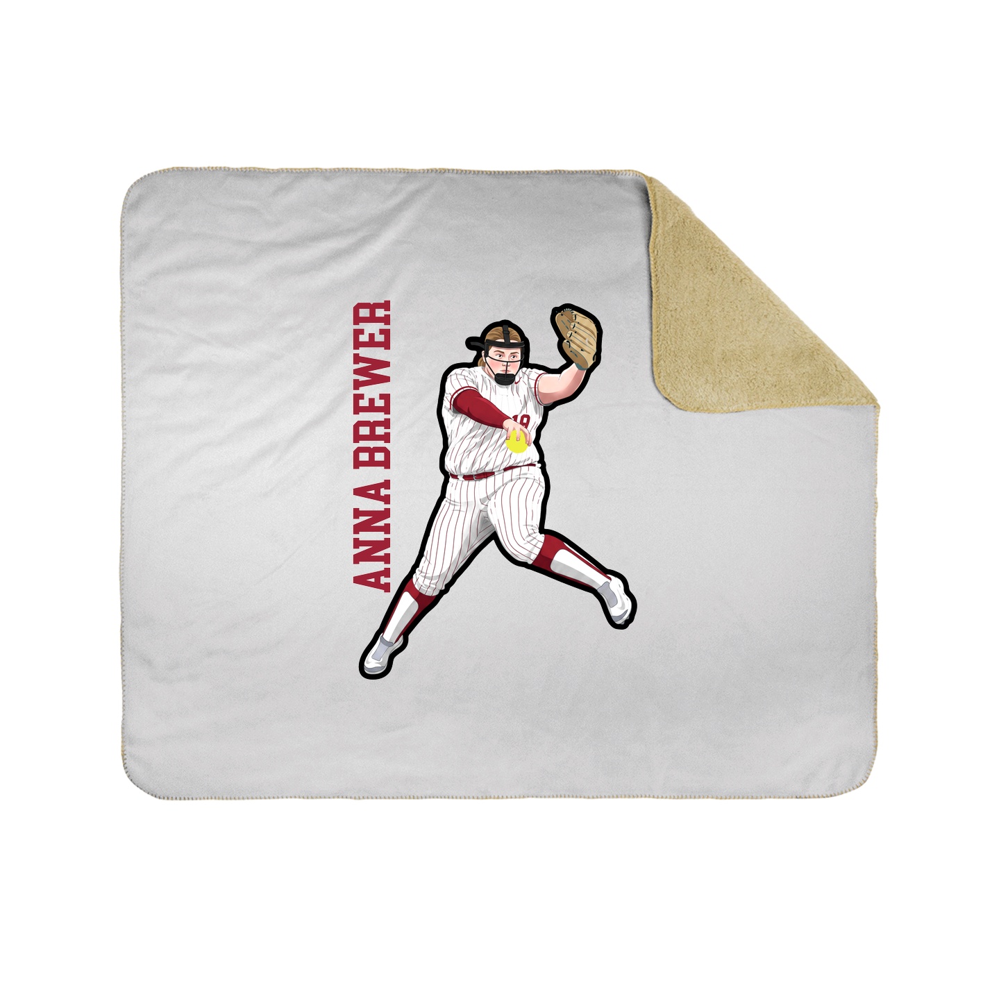 Throw Blanket — Name Vertical in White