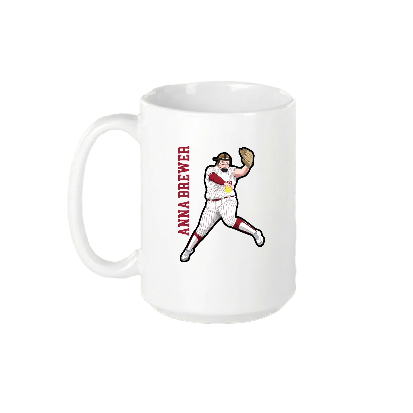 15oz Coffee Mug — Name Vertical in White
