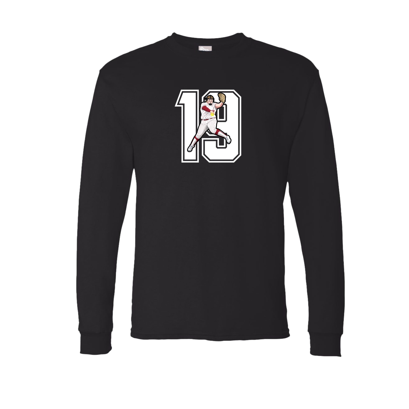 Long Sleeve Tee — Number in Black