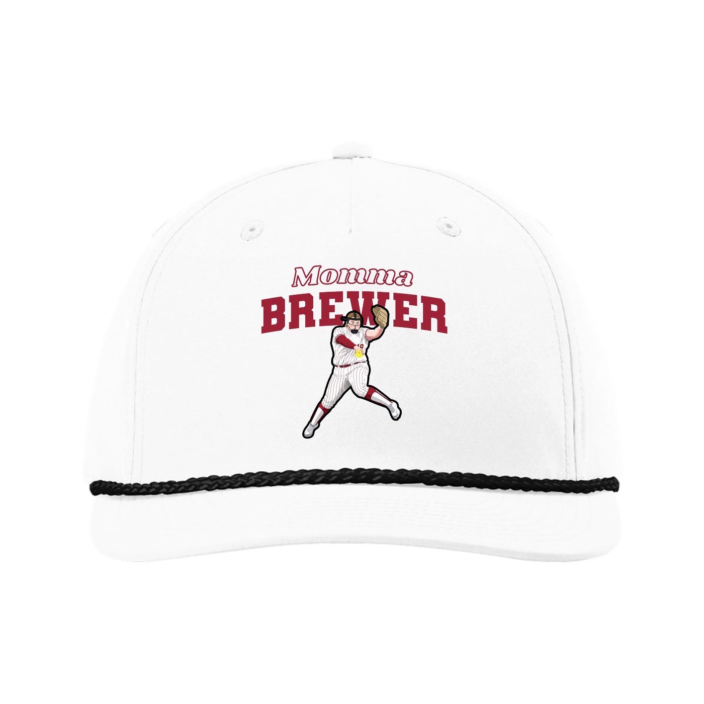 Five-Panel Classic Rope Cap — Mothers Day Block in White