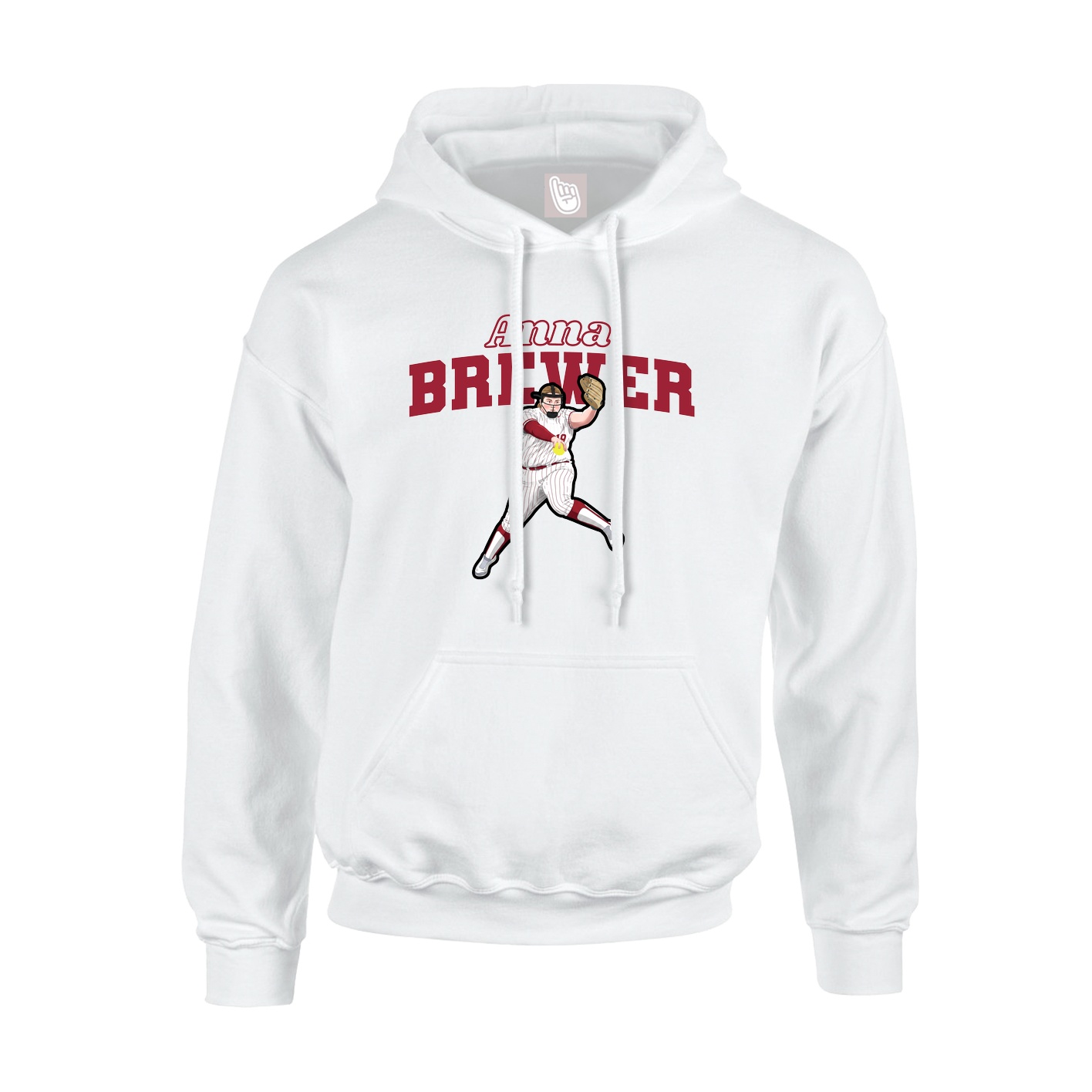 Hoodie — Name Arch in White