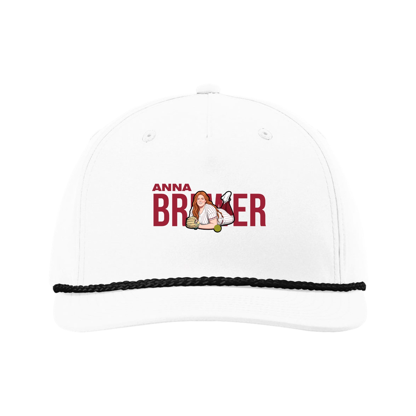 Five-Panel Classic Rope Cap — Player Name in White