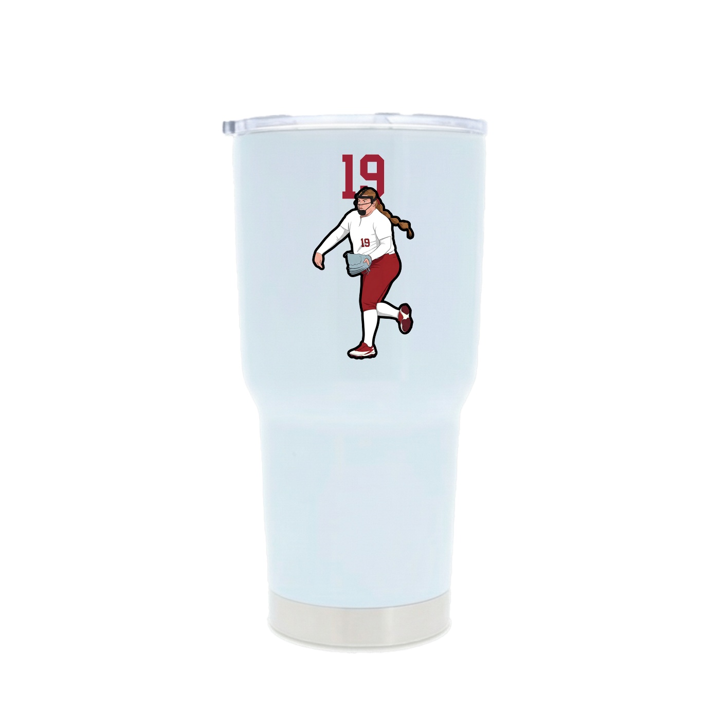 30oz Stainless Steel Tumbler — Number Top in White