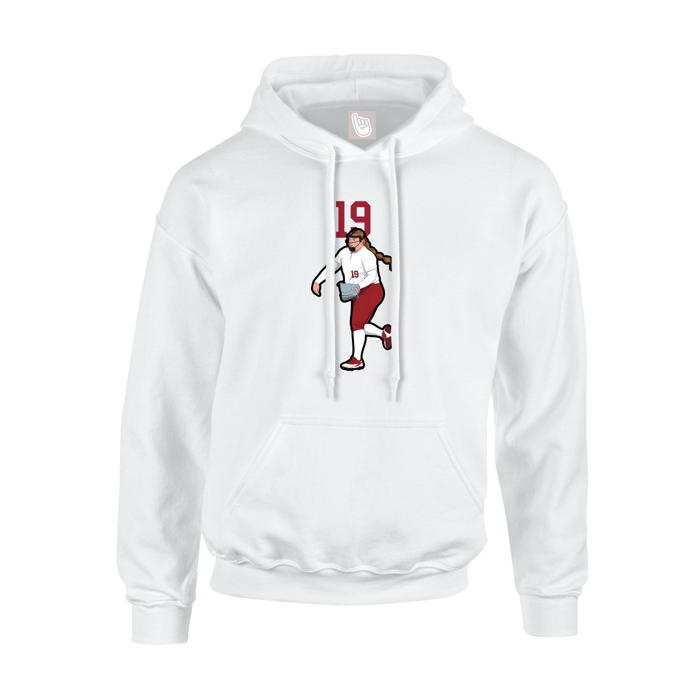 Youth Hoodie — Number Top in White