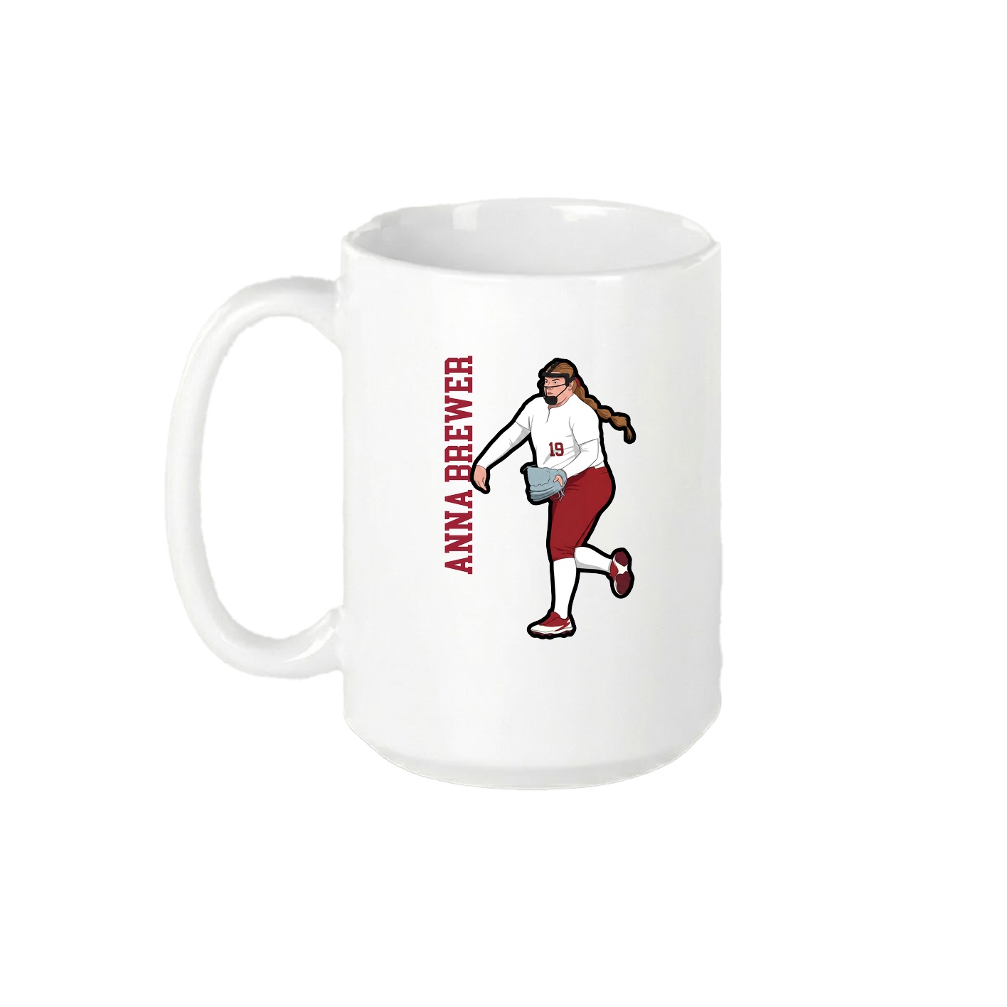 15oz Coffee Mug — Name Vertical in White