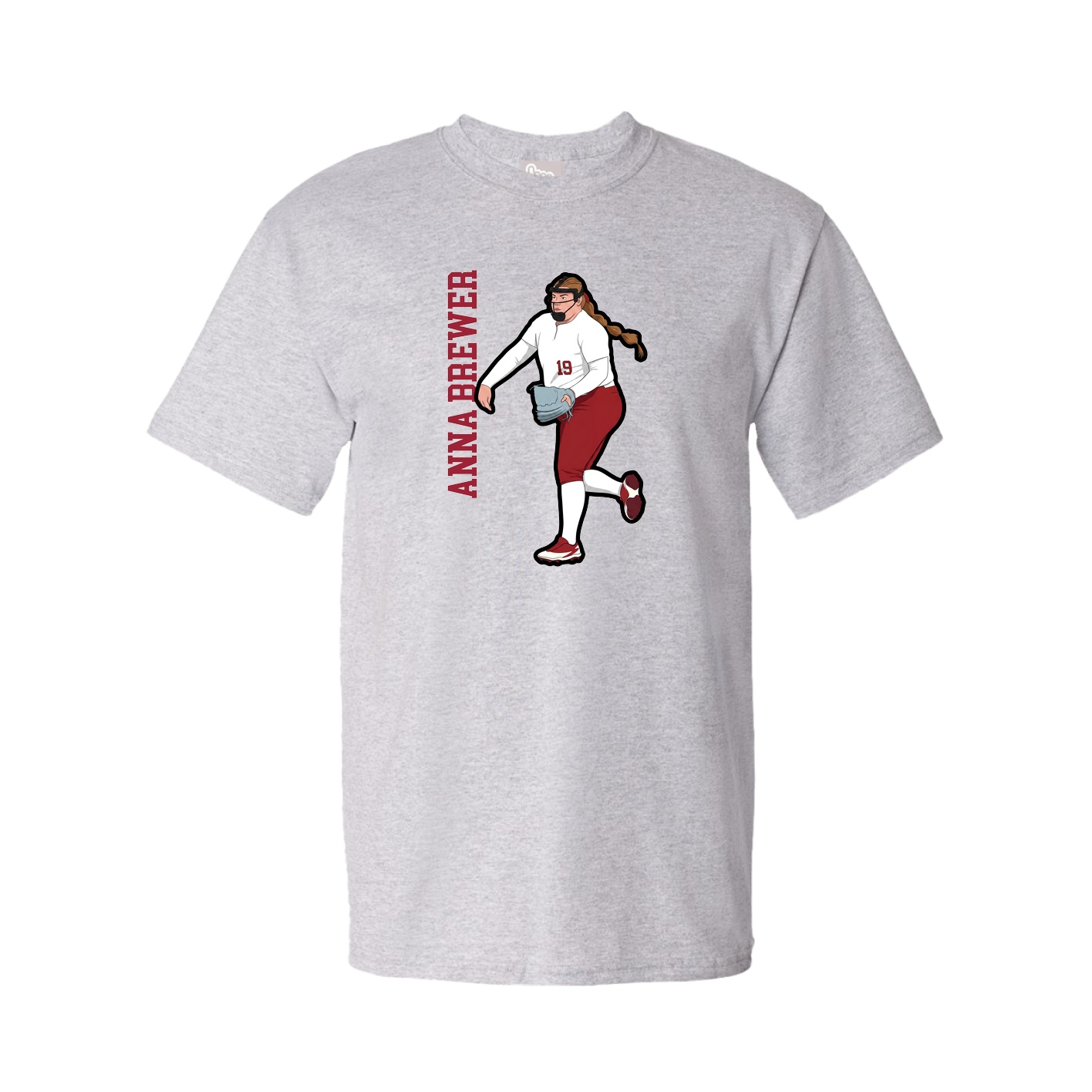 Youth Tee — Name Vertical in Grey
