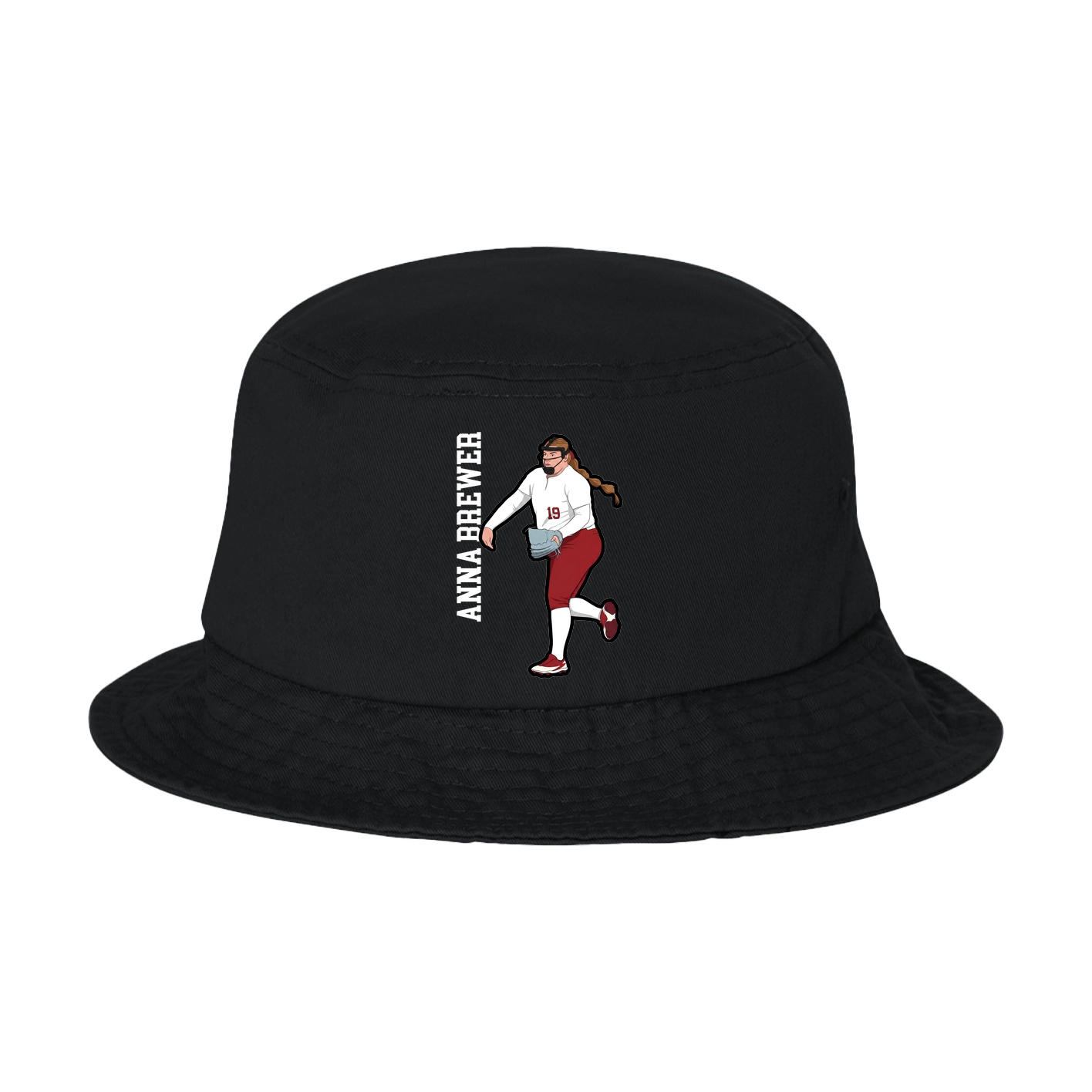 Bucket Cap — Name Vertical in Black