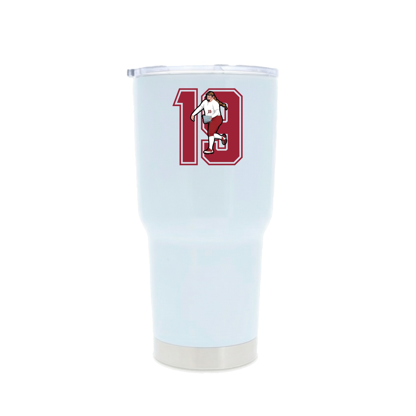 30oz Stainless Steel Tumbler — Number in White