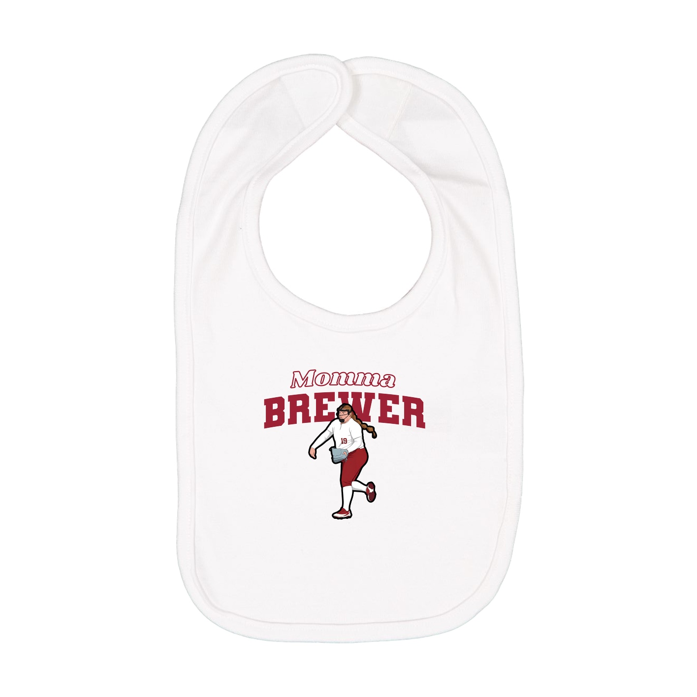 Infant Bib — Mothers Day Block in White