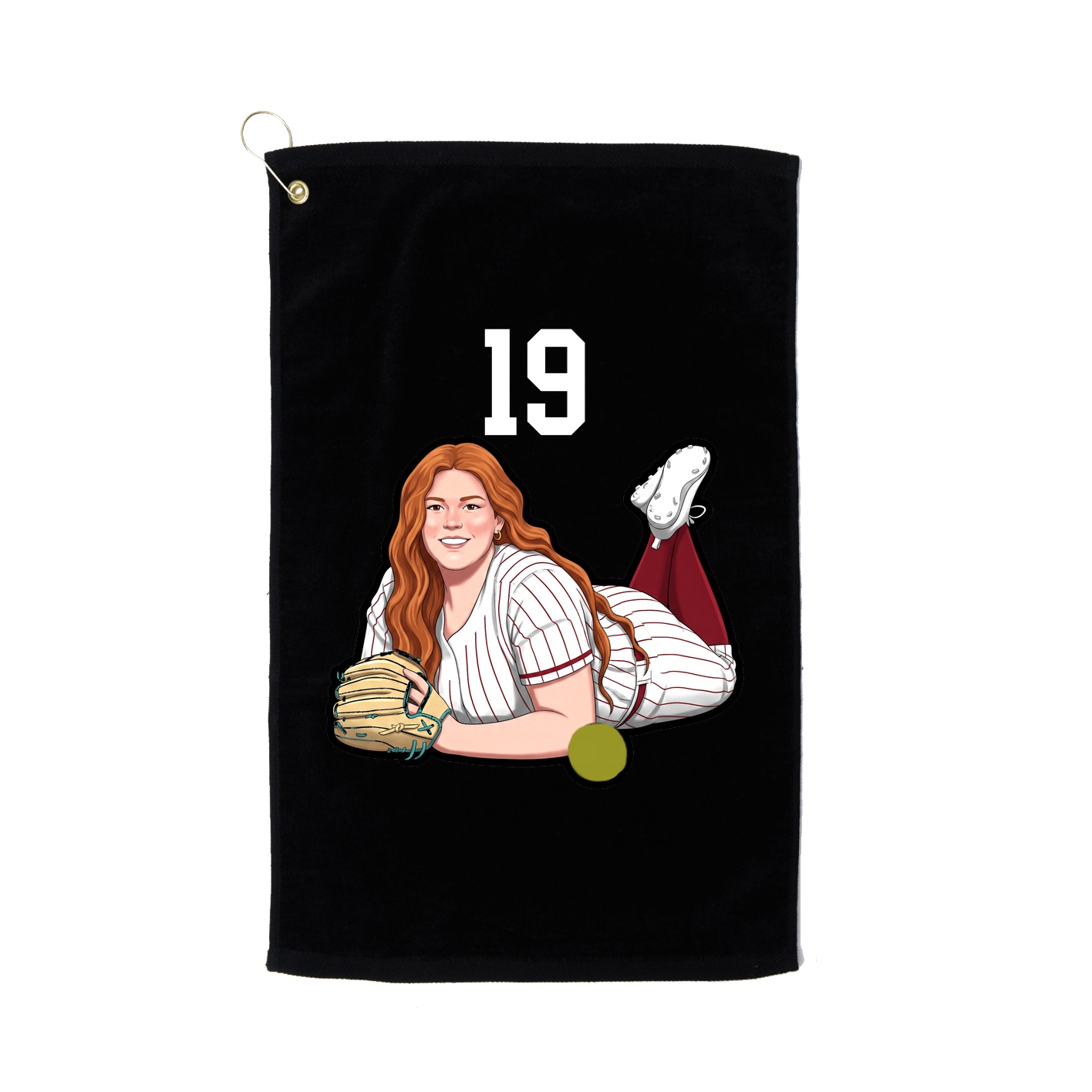 Golf Towel — Number Top in Black