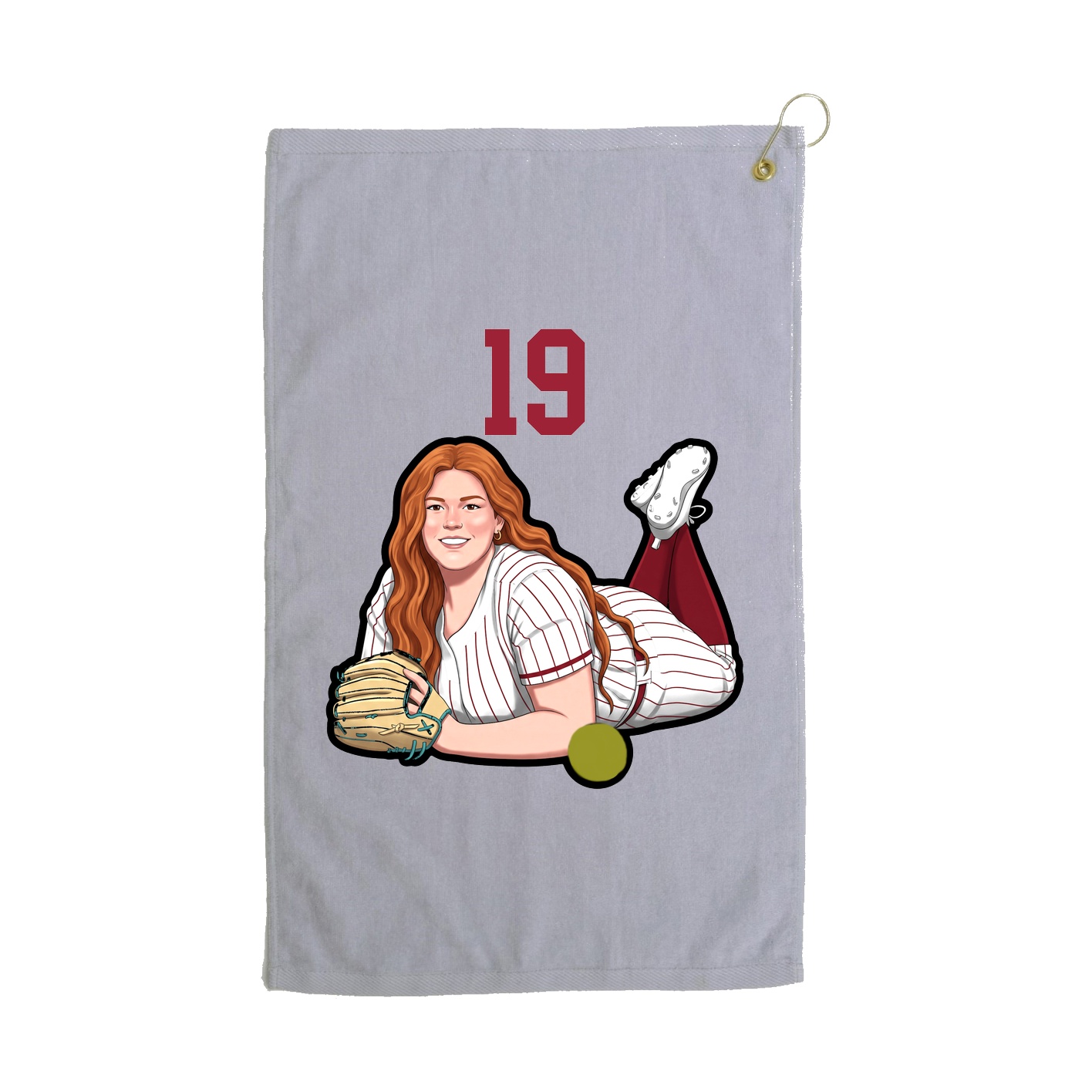 Golf Towel — Number Top in Grey