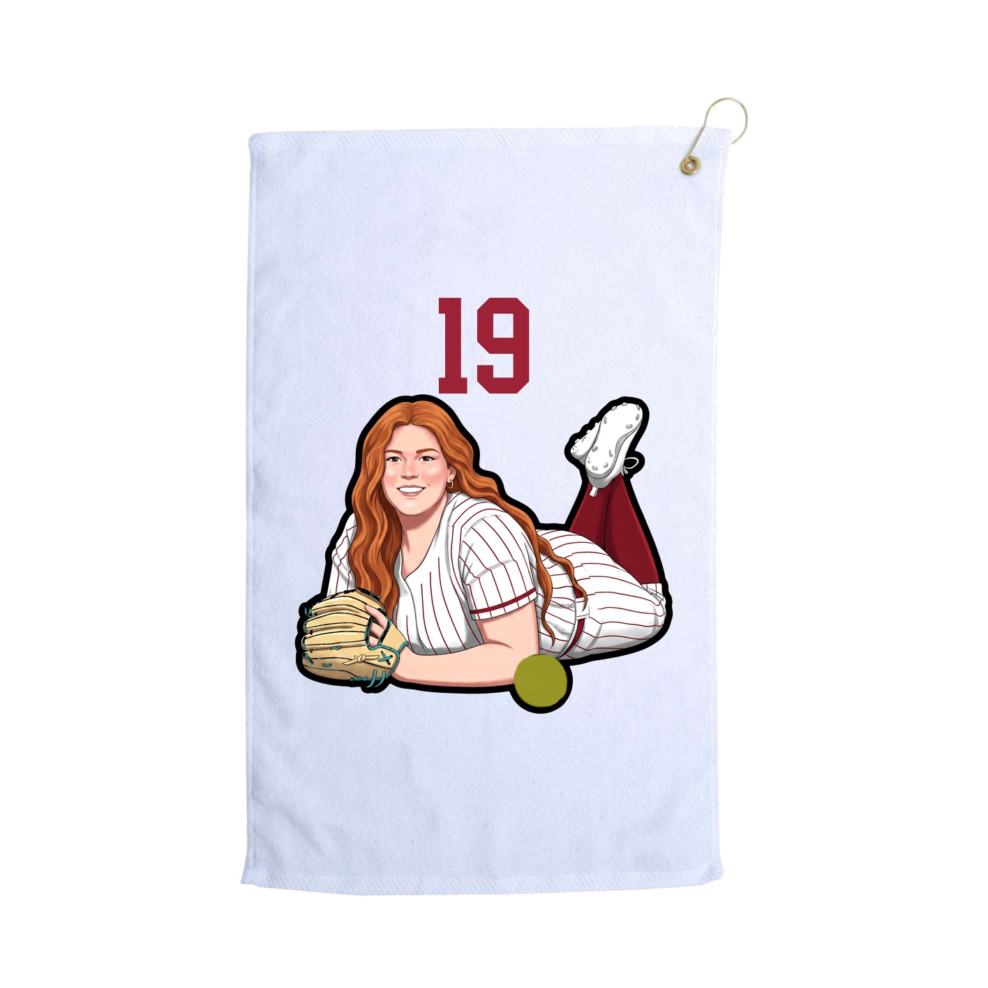 Golf Towel — Number Top in White
