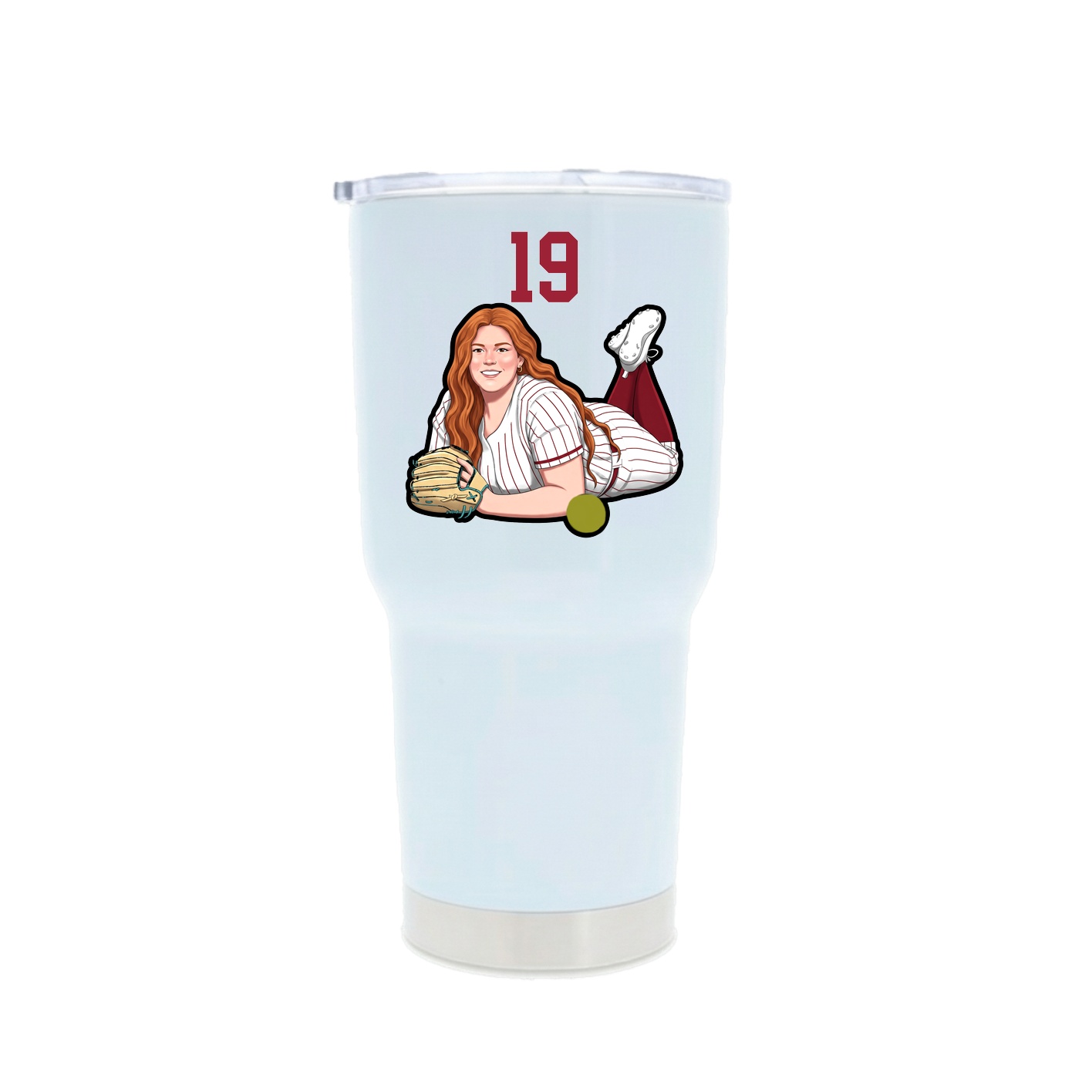 30oz Stainless Steel Tumbler — Number Top in White