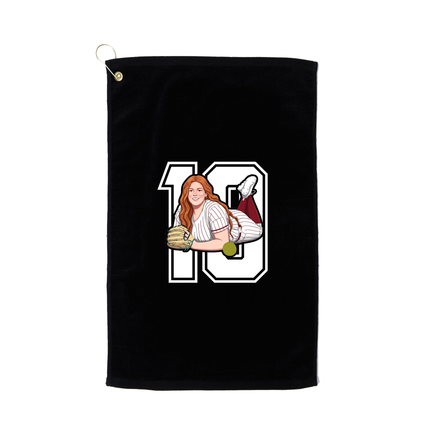 Golf Towel — Number in Black