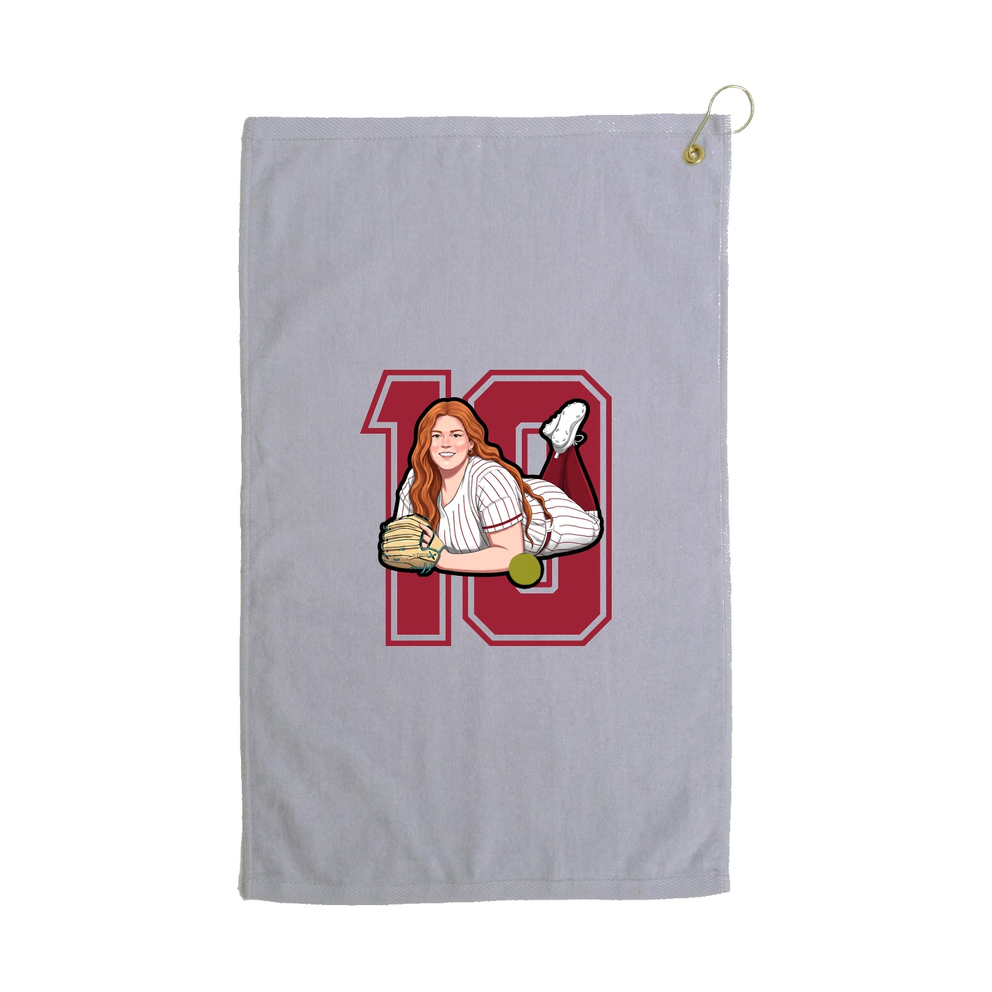 Golf Towel — Number in Grey