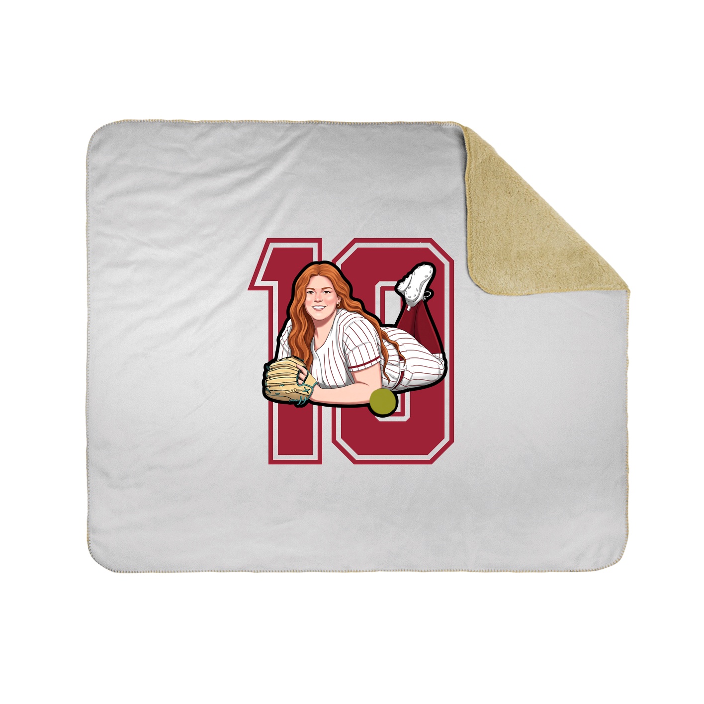 Throw Blanket — Number in White