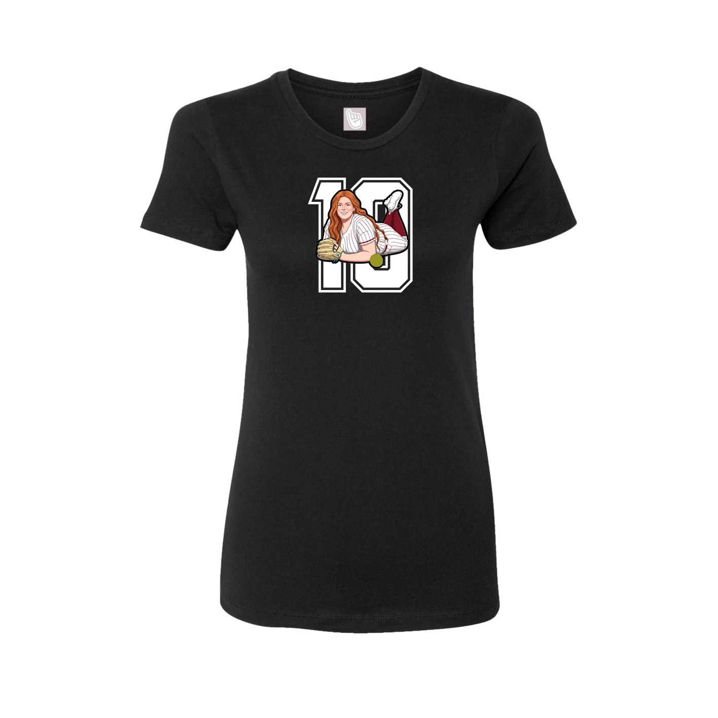 Womens Tee — Number in Black