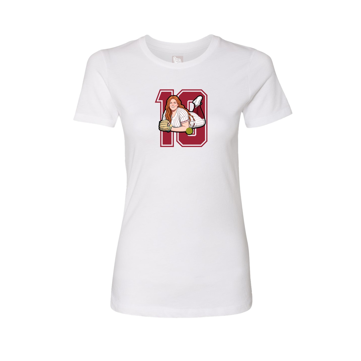 Womens Tee — Number in White