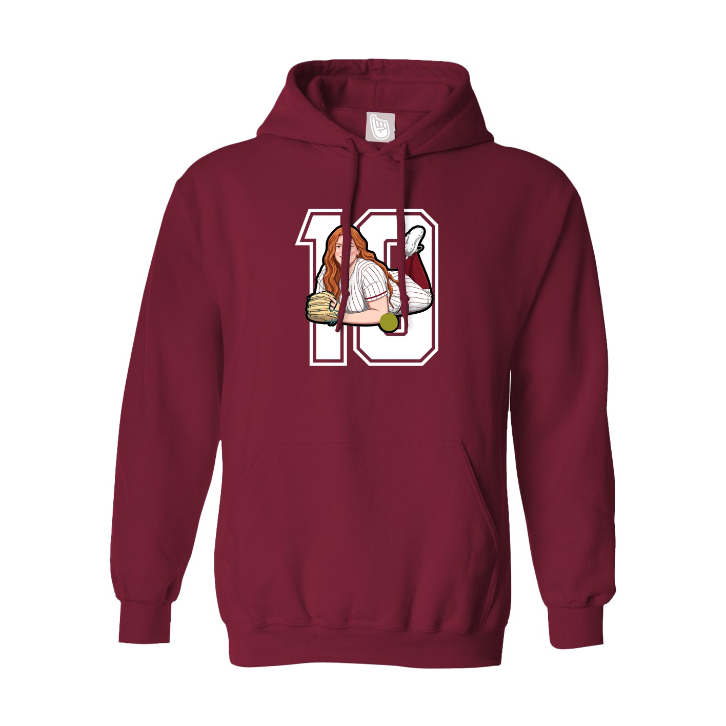 Hoodie — Number in Cardinal