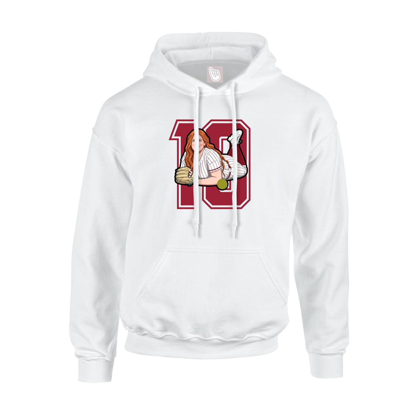 Hoodie — Number in White