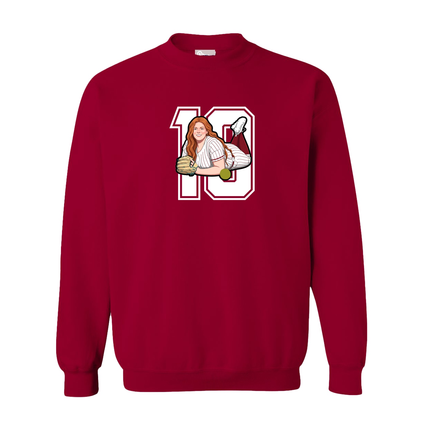 Fleece Crew — Number in Cardinal
