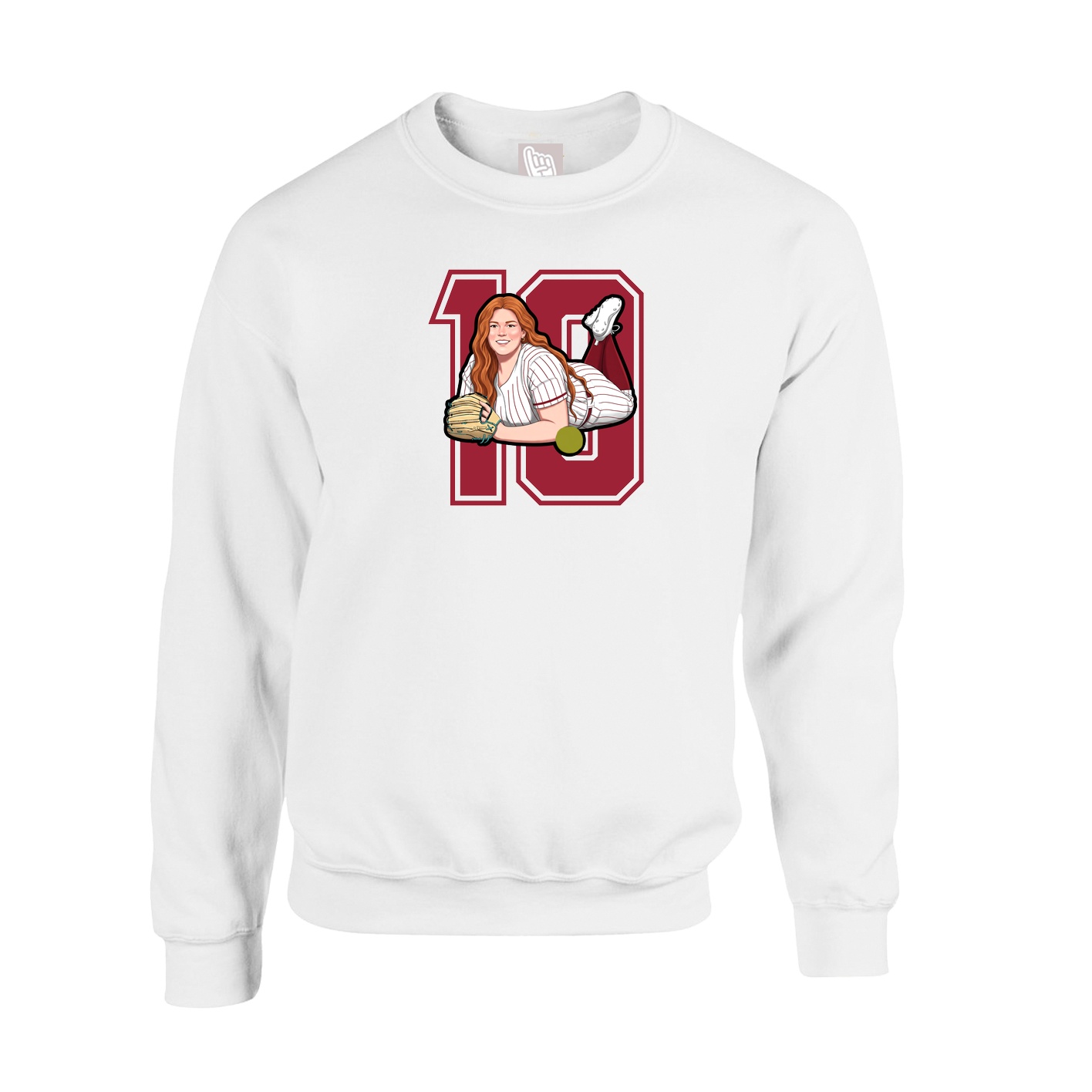 Fleece Crew — Number in White