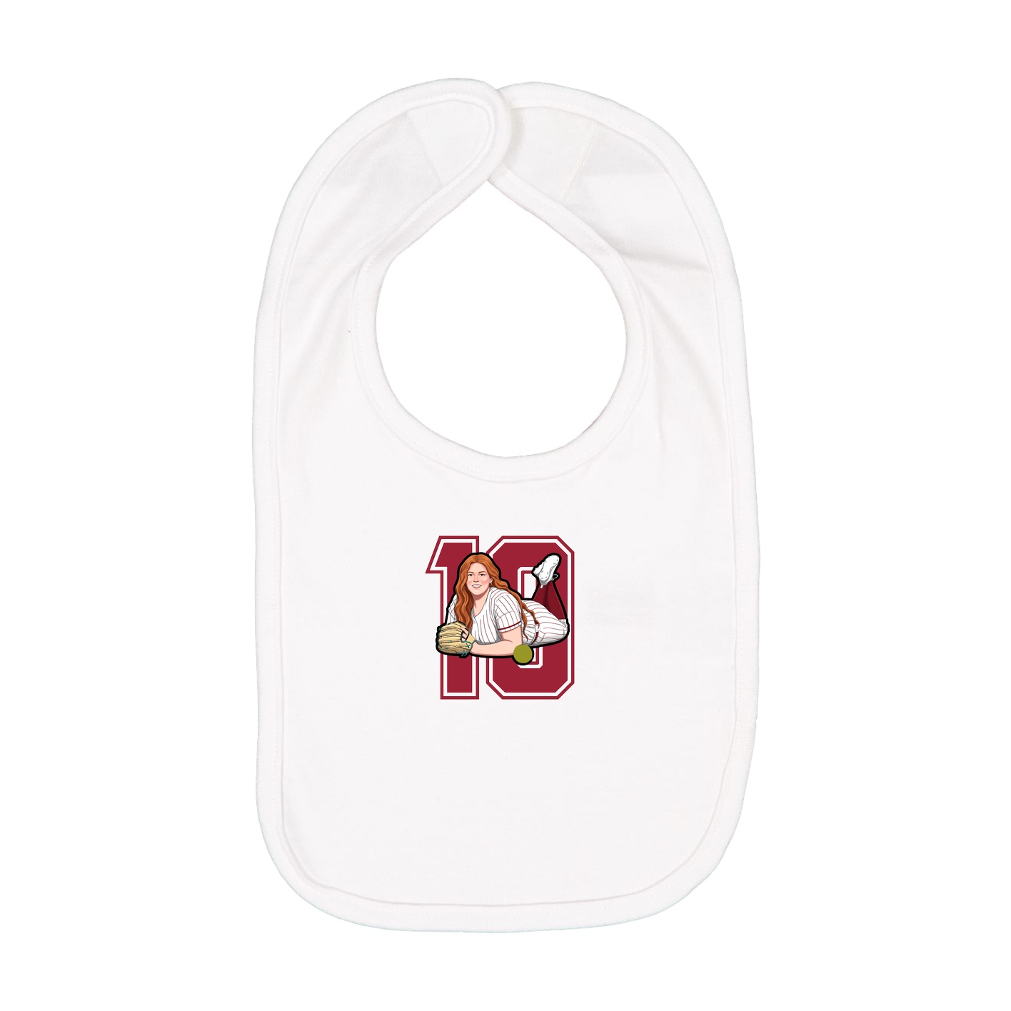 Infant Bib — Number in White