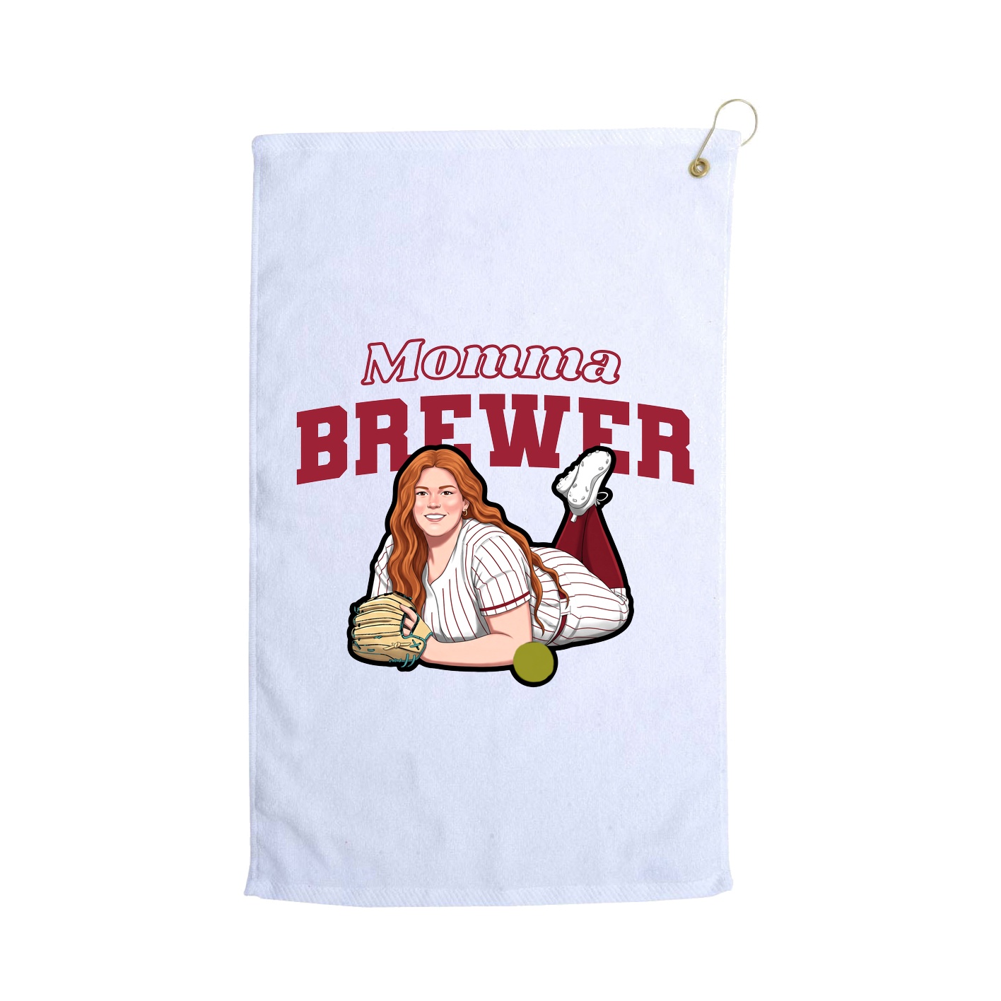 Golf Towel — Mothers Day Block in White