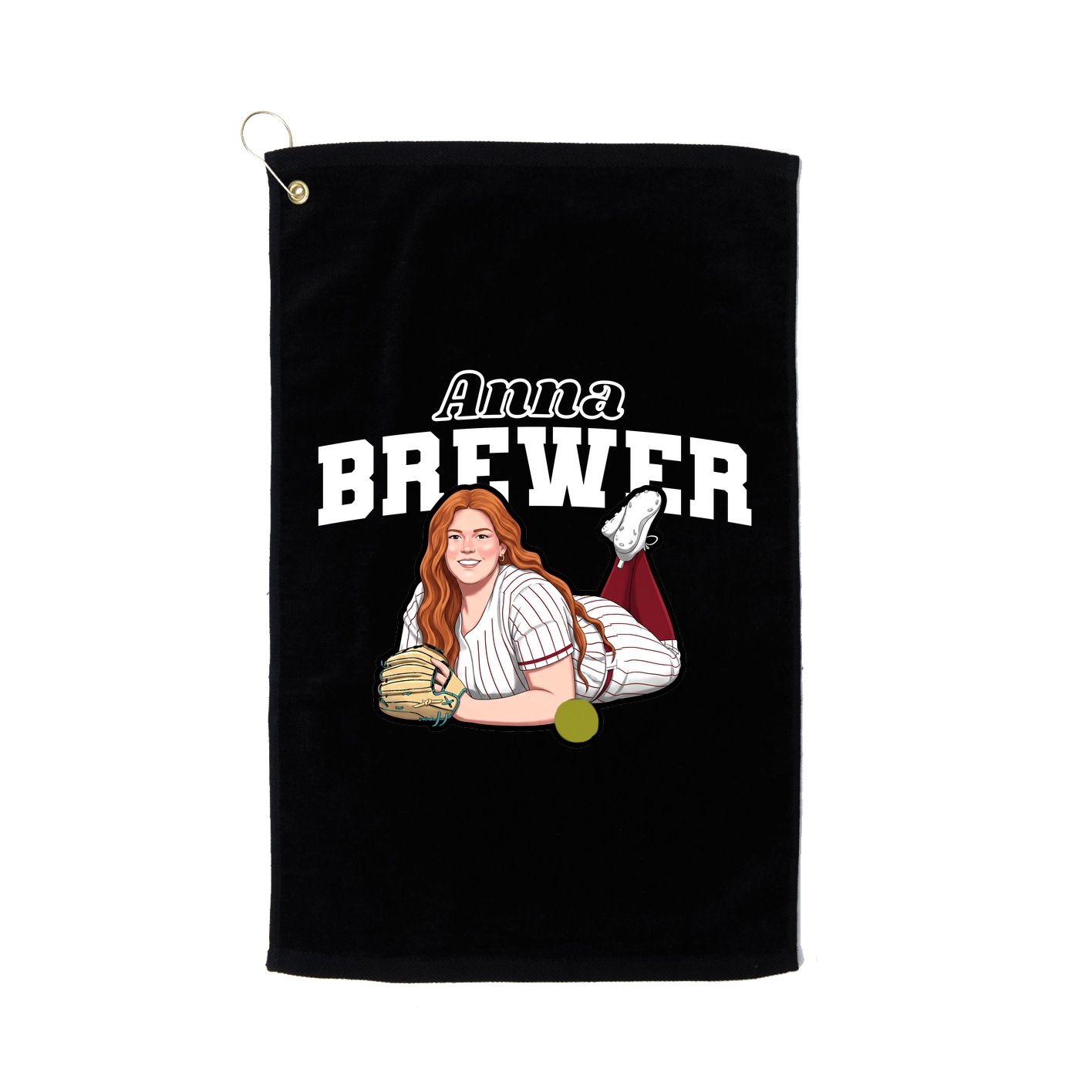 Golf Towel — Name Arch in Black