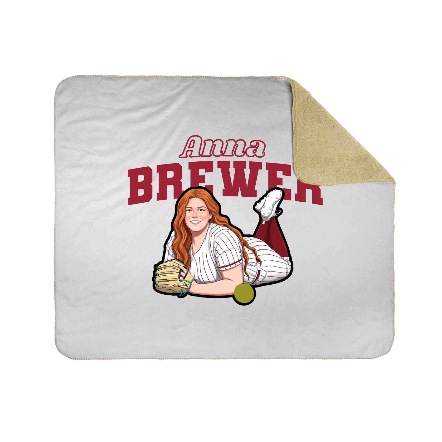 Throw Blanket — Name Arch in White