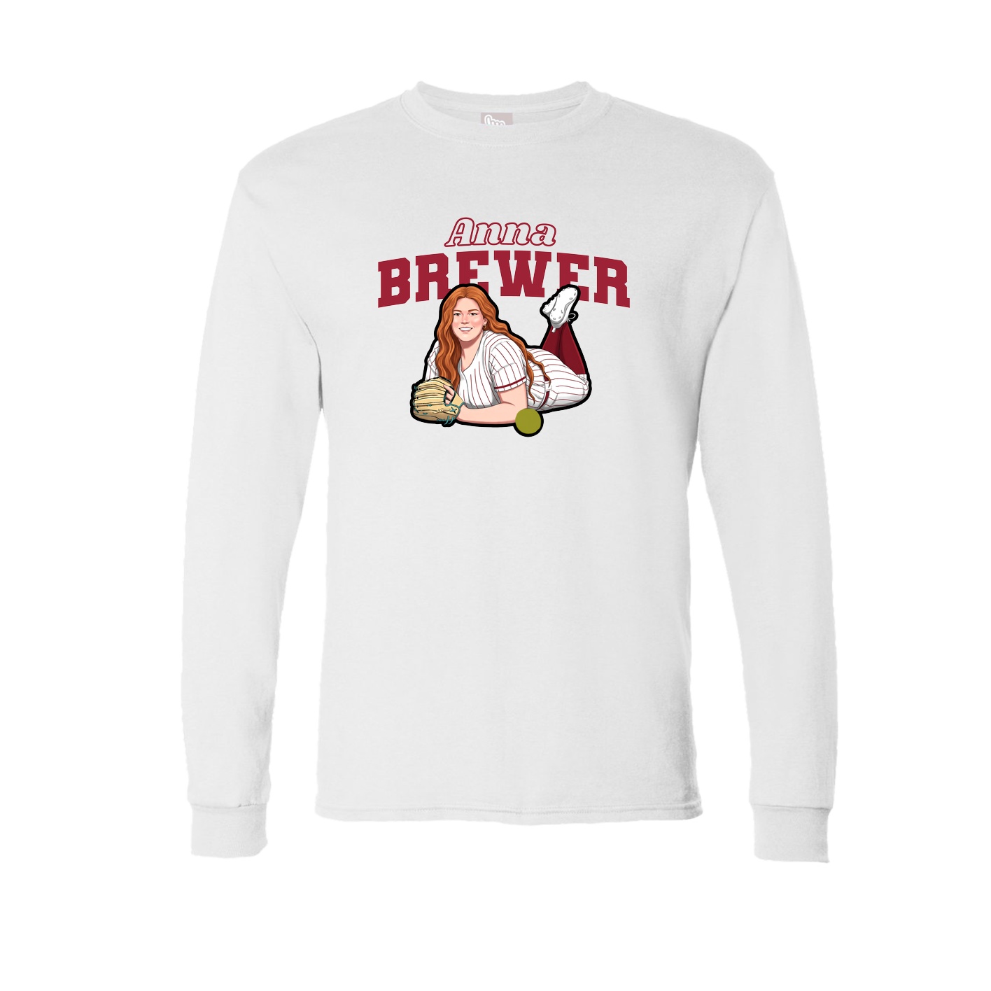 Long Sleeve Tee — Name Arch in White