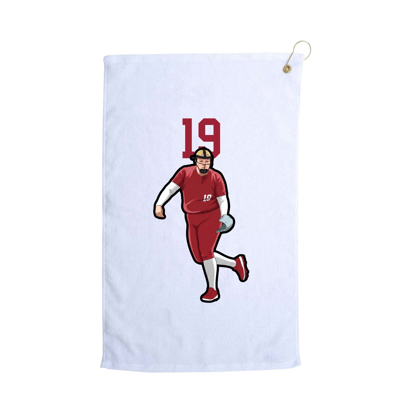 Golf Towel — Number Top in White