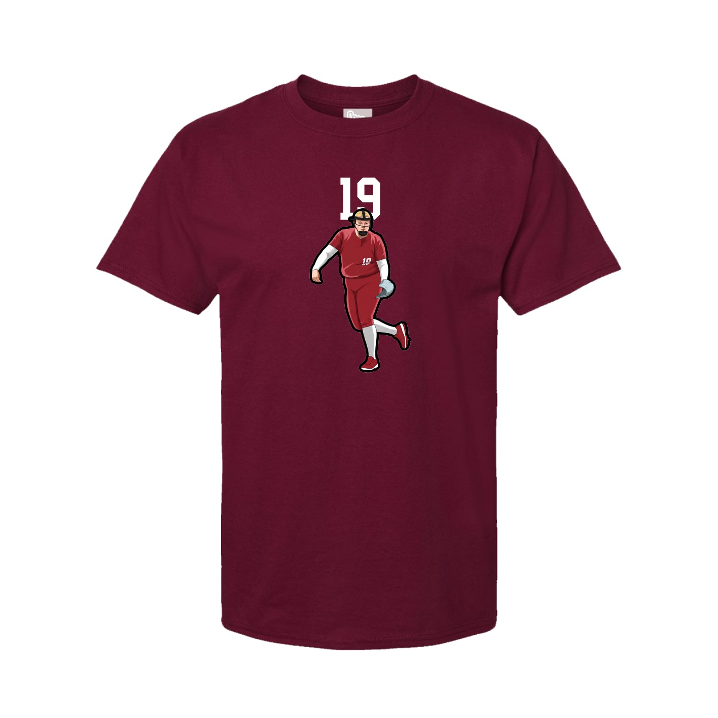Youth Tee — Number Top in Cardinal