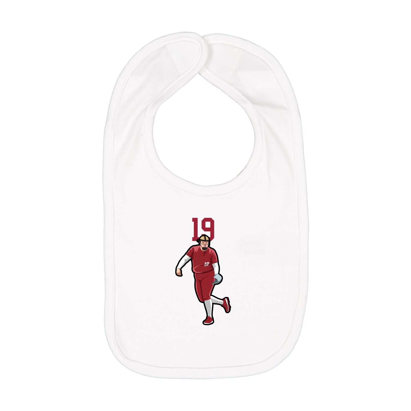 Infant Bib — Number Top in White
