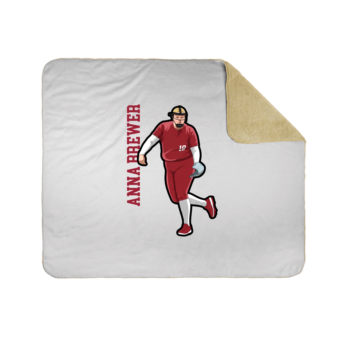 Throw Blanket — Name Vertical in White