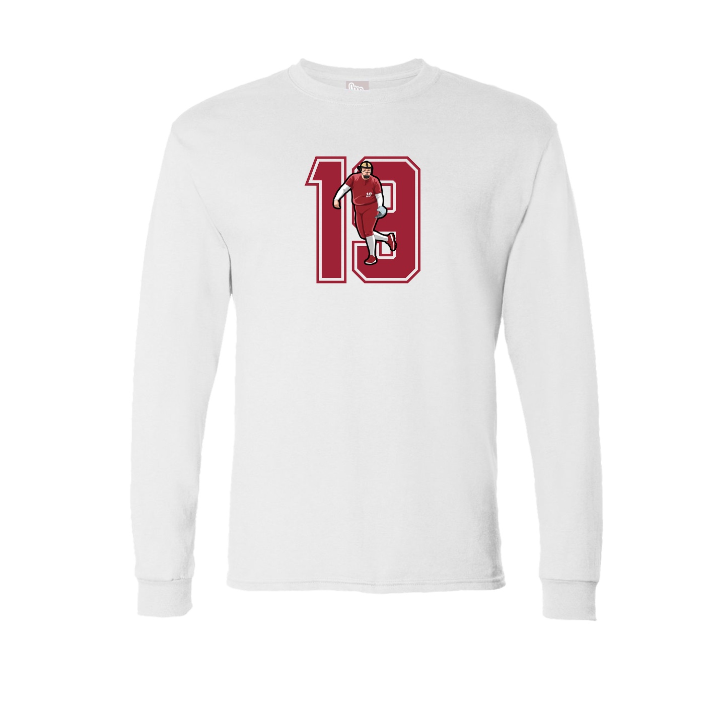 Long Sleeve Tee — Number in White