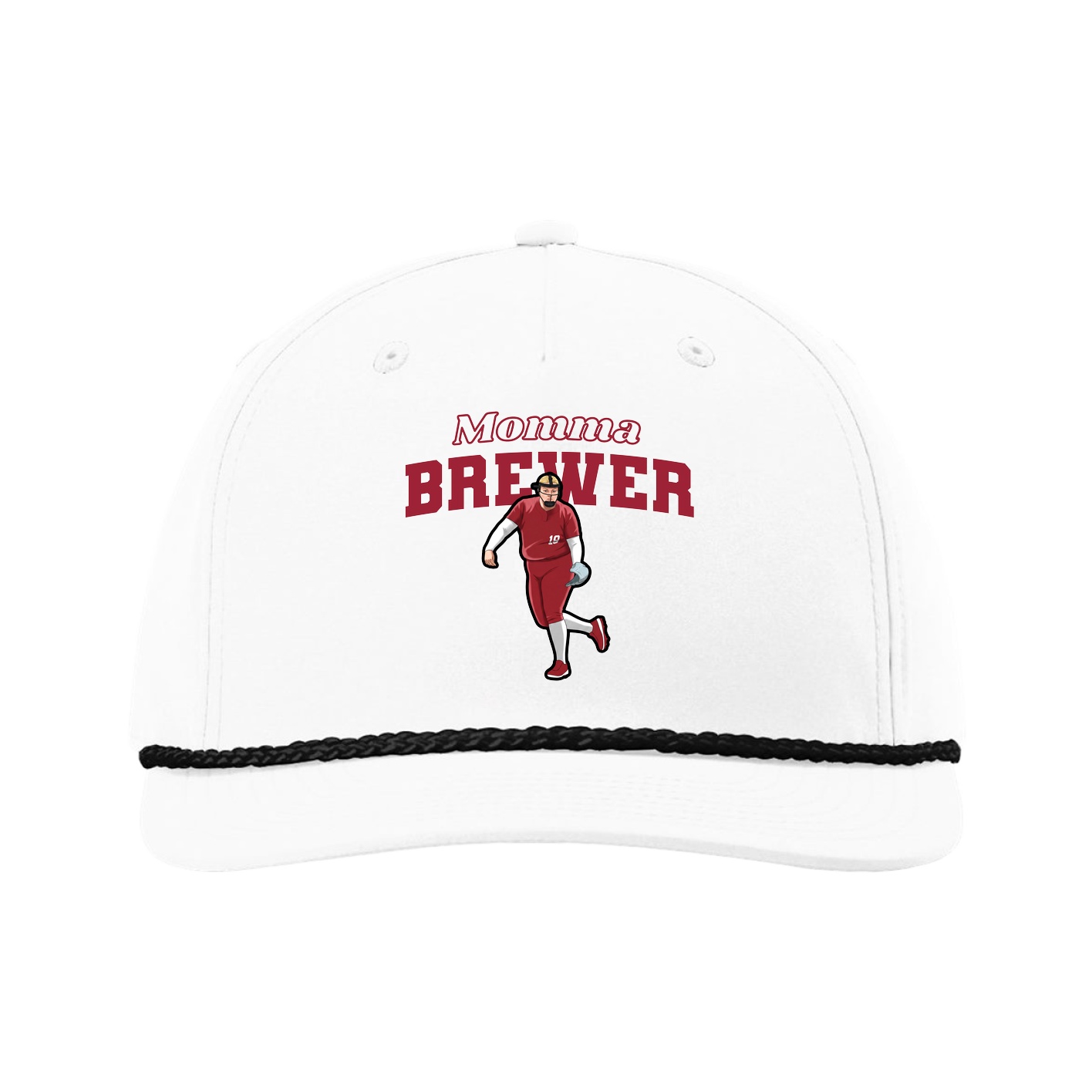 Five-Panel Classic Rope Cap — Mothers Day Block in White
