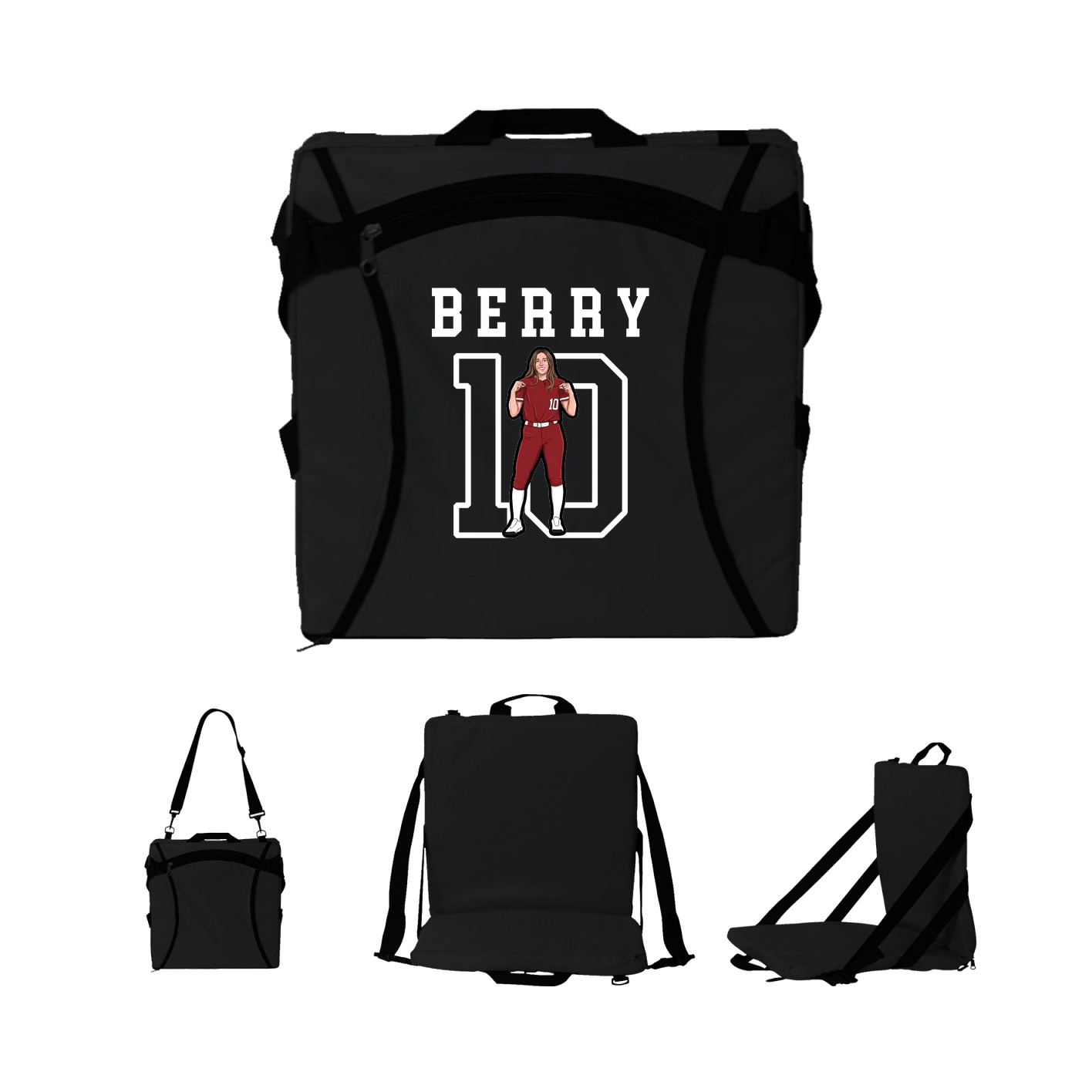 Folding Stadium Seat — Shirsey in Black