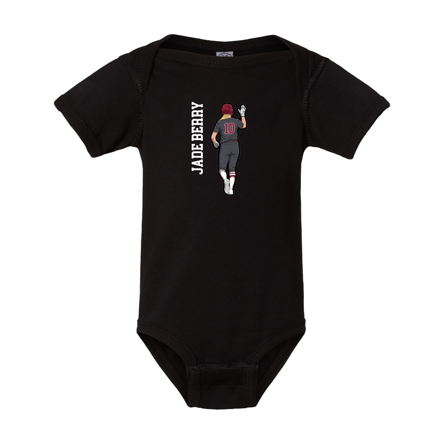 Baby Onesie — Name Vertical in Black