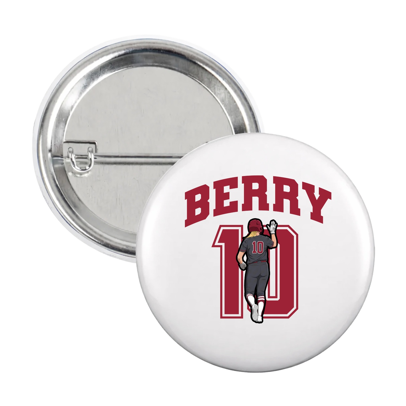 Game Day Button — Number in White