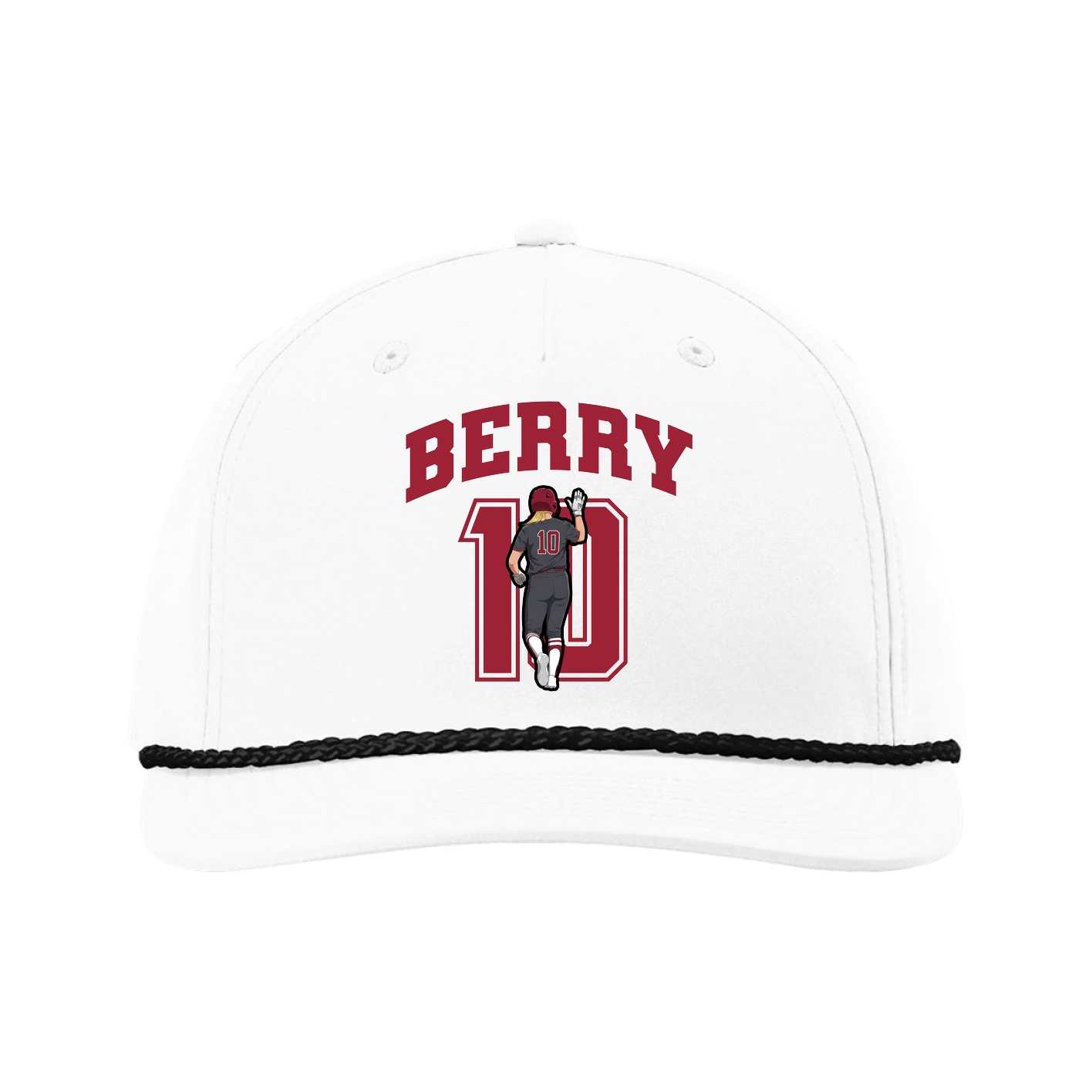 Five-Panel Classic Rope Cap — Number in White