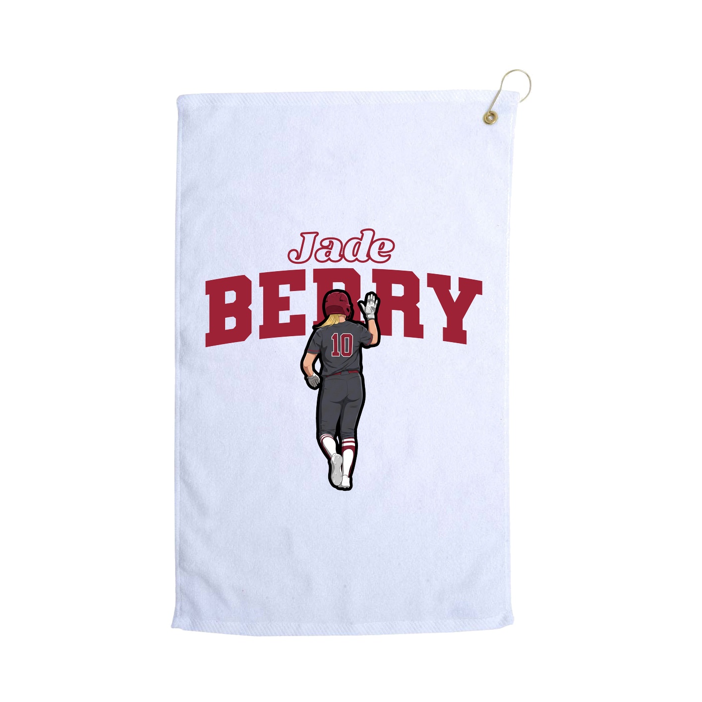 Golf Towel — Name Arch in White