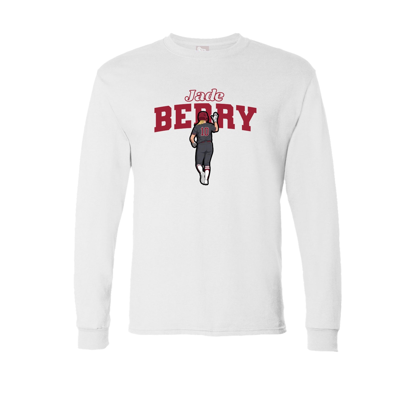 Long Sleeve Tee — Name Arch in White