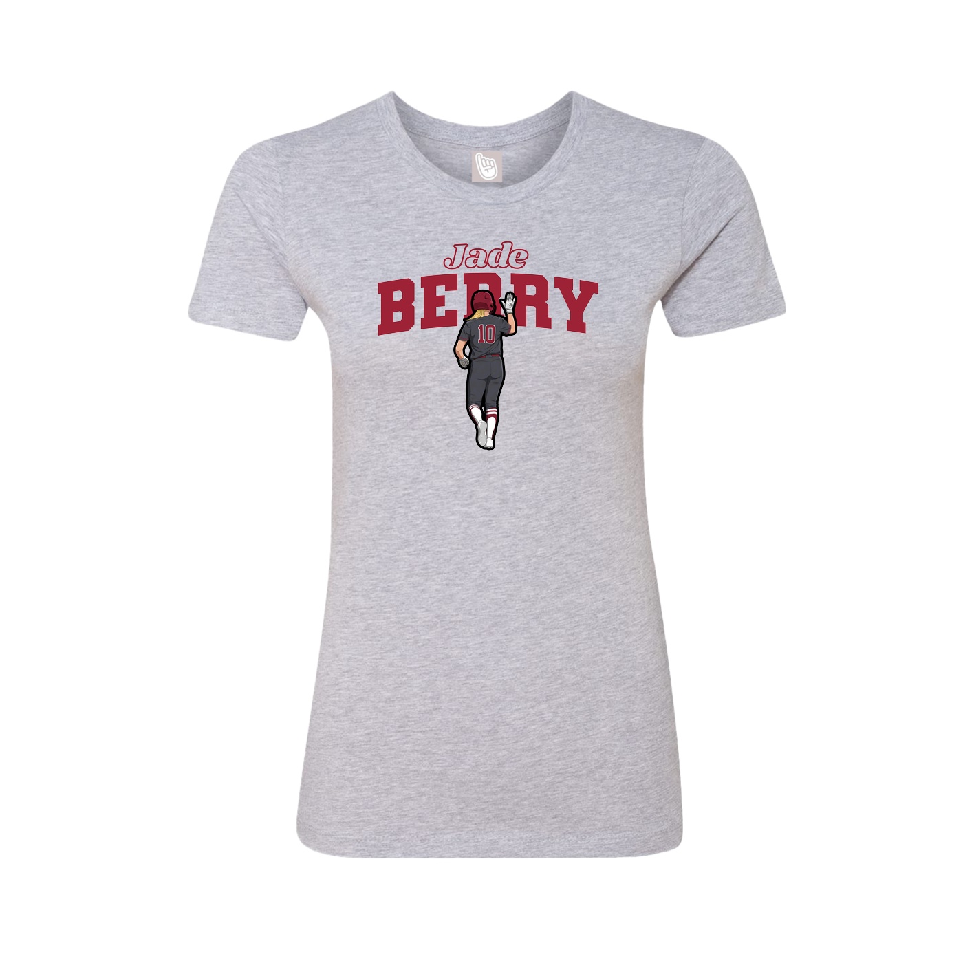 Fitted Women's Tee — Name Arch in Grey