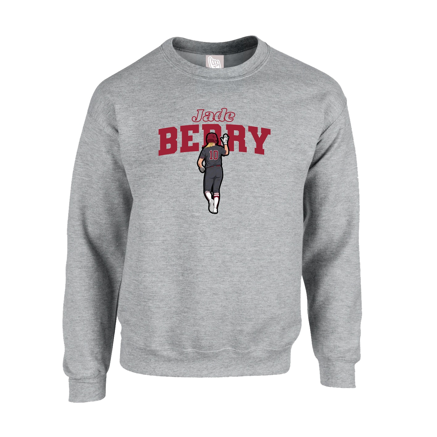 Fleece Crew — Name Arch in Grey