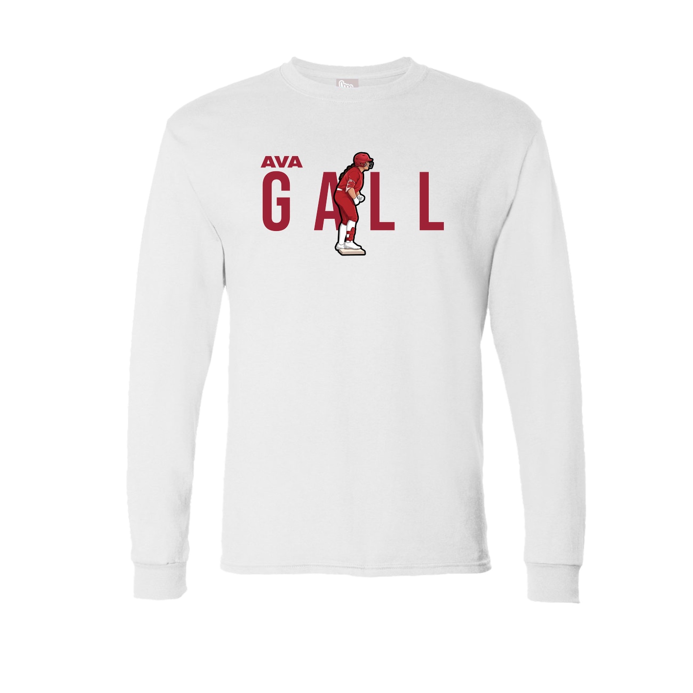 Long Sleeve Tee — Player Name in White